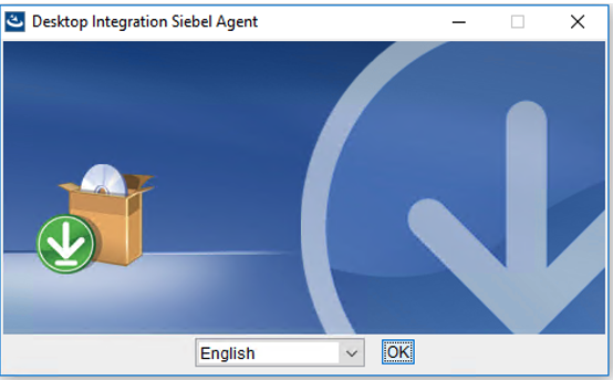 Screenshot 1, Installing & Configuring the Desktop Integration Siebel Adapter (DISA) (after: Install 1. Download the DISA installer from Oracle Support…)