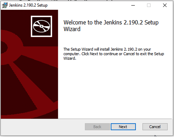 Screenshot 1, Installing Jenkins (after: 1. Download the Jenkins installation files here:  2. Run the msi file and…)