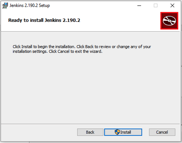 Screenshot 3, Installing Jenkins (after: 1. Download the Jenkins installation files here:  2. Run the msi file and…)