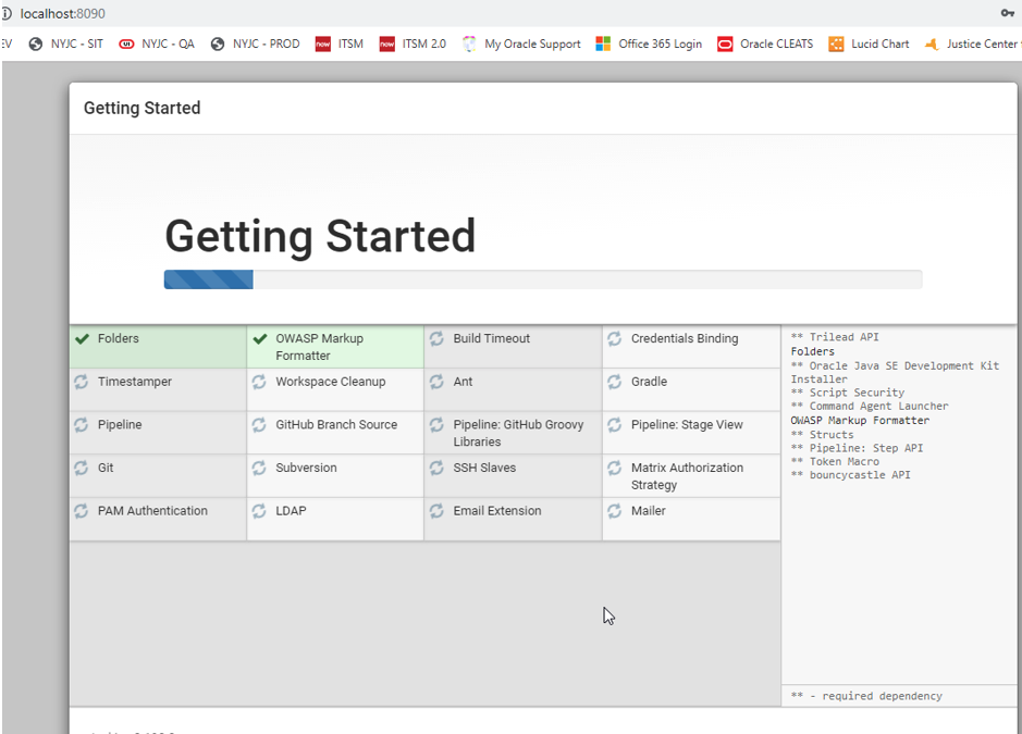 Screenshot 11, Installing Jenkins (after: 6. I left the port as 8090 and then started the Jenkins service. When I…)