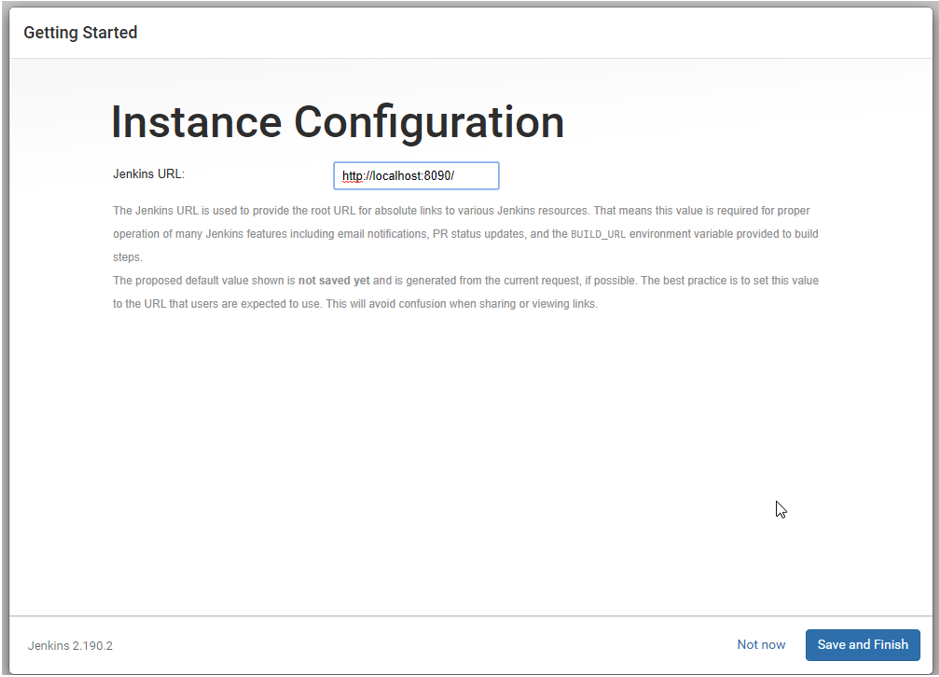 Screenshot 13, Installing Jenkins (after: 8. After it was done got this screen. I chose the Continue as admin option.)