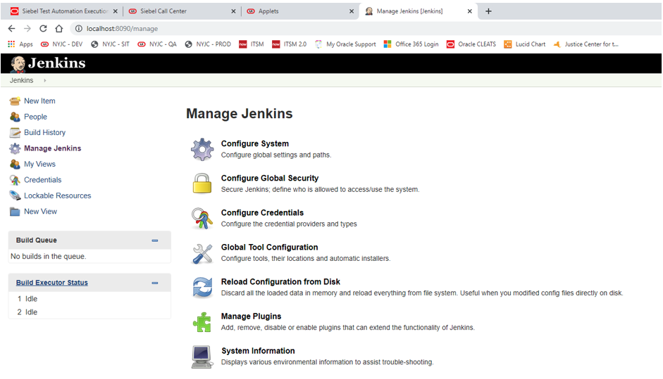 Screenshot 2, Configure Jenkins: Install Plugins (after: 1. Now we need to install the custom Siebel Test Execution plugin. To do so,…)